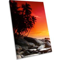 17 Stories Sunset Tropical Beach Photograph Framed Art