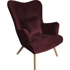 Röda - Sammet Fåtöljer Skandynawski Sammet/Lila/Röd Fåtölj 90cm