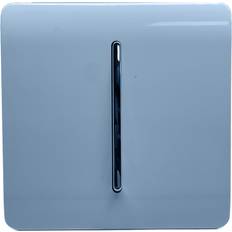 Blue Switches Trendi Switch 1 Gang 1 Way Artistic Modern Glossy 10 Amp Rocker Tactile Light Sky