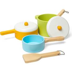 Toys Bigjigs Toys Wooden Role Play Pots & Pans Set