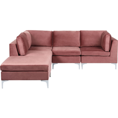 Sofá de Esquina Sofás Beliani EVJA Pink Sofa 235cm 2pcs 4 Seater