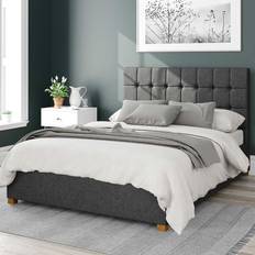 Built-in Storages Beds Aspire Sinatra Saxon Twill Ottoman Frame Bed 147x214cm