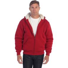 Jackets Gioberti Men's Heavyweight Sherpa Lined Fleece Hoodie Jacket, Red, X