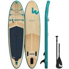 Best Wavesurfing Wave Woody 2.0 SUP Inflatable Paddleboard 10'9ft Aqua Blue