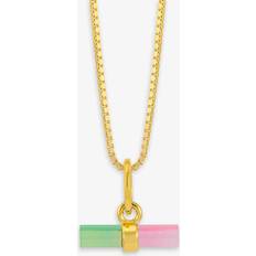 Rachel Jackson London Mini Watermelon T-Bar Necklace, Gold