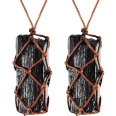 Hicarer Hand Braided Chakra Necklace 2 Set - Brown/Black