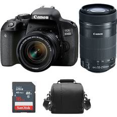 Canon EOS 800D KIT EF-S 18-55mm F4-5.6 EF-S 55-250mm Bag 16gb SD card