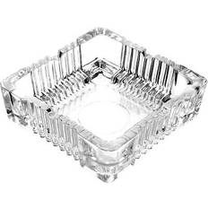 Transparent Ashtrays B2X Square Cut Glass Ashtray Set of 2
