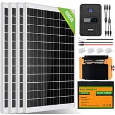 Eco-Worthy 480W 12V Solar Panel Kit Off-Grid System with Lithium Battery for Household Shed