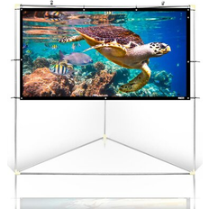 Projector Screens Pyle Portable Folding Frame Projection Screen in White 88 H x 76 W in s- White