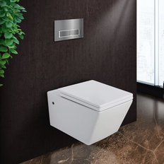 Toilets Fine Fixtures Stormon Dual-Flush Square Wall-Mount Toilet Seat Included 4" sCT04-WT16RM-CTA12CH" Multi Color