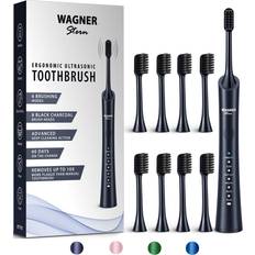 Electric Toothbrushes & Irrigators Wagner Stern ultrasonic whitening Electric Toothbrush with 8 Charcoal Black Brush Heads. for Fresh Breath Healthy Smile. Charcoal