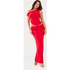 PrettyLittleThing Red Skirts PrettyLittleThing Red Soft Touch Low Rise Maxi Skirt