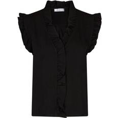 Co'Couture Suede Frill Top - Black