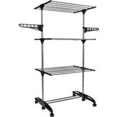 Clothing Care Hyfive Clothes Drying Rack 3 Tier Airer Portable Black 136cm