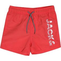 Polyester Swim Shorts Jack & Jones Boys Boy's Aruba Swim Shorts in Coral 12-15Y