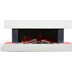 LivingAndHome 52 Inch White 2kW Electric Fireplace Suite Wifi Control