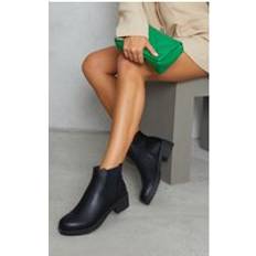Chelsea Boots PrettyLittleThing Black PU Round Toe Basic Chelsea Boots, Black
