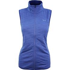 Under Armour Women Vests Under Armour ColdGear Reactor Gilet Zip Up Womens Fitted Sleeveless 1304348 586 Blue