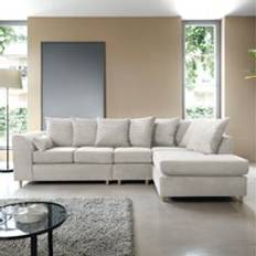 Furniture Abakus Direct Jumbo Large Cord Corner Sofa