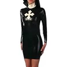 Sexy costumes Sexleksaker IDDSI Latex Dress With Hat Nun Sexy Costumes