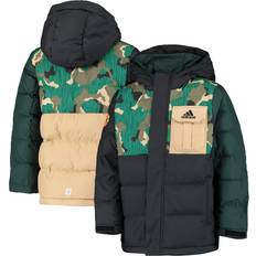 adidas Manchester United adidas Camo Padded Down Jacket Glory Green Boys