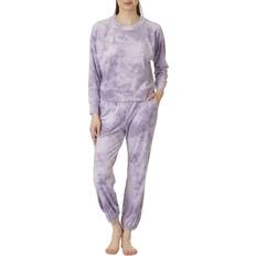 Purple - Women Pyjamas Splendid Lavender Tie Dye Lush Velvet PJ Set