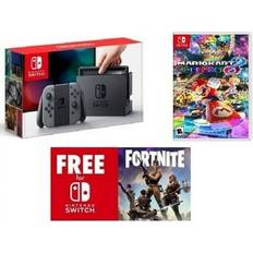 Game Consoles Nintendo Switch Gaming Console Bundle with Mario Kart Deluxe 8 and Free Download Switch FORNITE BATTLE ROY