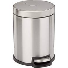 Round Cylindrical Soft-Close Small Trash Can 5 l Brushed Stainless Steel