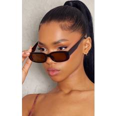 Sunglasses PrettyLittleThing Slim Rectangle Sunglasses, Chocolate.