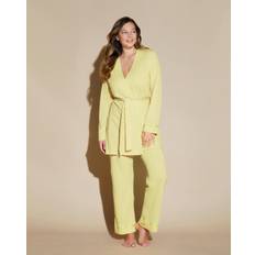 Yellow Pajamas Cosabella Women's Curvy Piece Pajama Set With Robe Pajama, Yellow, Xlarge, Cotton Set