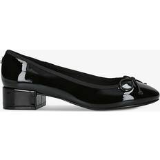 Steve Madden Women Ballerinas Steve Madden Womens Black Cherish Bow-embellished Faux-leather Ballet Flats Eur Women