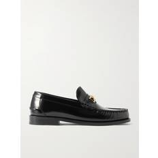 Versace Men Low Shoes Versace Horsebit-Embellished Patent-Leather Loafers Men Black