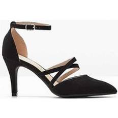 Bonprix Strappy Faux Suede Heels Black