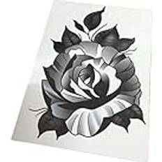 Black Body Makeup Koinen Tatueringsdekaler,falska tatueringar,falska tatueringar,tillfälliga tatueringar,3 ark Gothic Black Rose Temporary Tattoo Stickers Blomma Arm Hand Rygg Ärr Täcker Punk Style Falska tatueringar