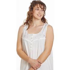 White - Women Nightgowns Camille Womens Sleeveless Polka Dot White Nightdress