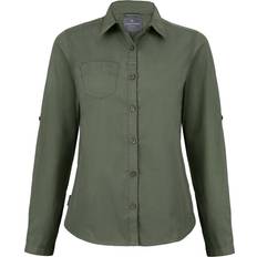 Recycled Materials - Women Shirts Craghoppers Womens/Ladies Expert Kiwi Long-Sleeved Shirt 16 UK Cedar Green