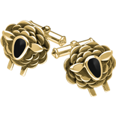 Uomo Gemelli per polsini C. W. Sellors 9ct Gold Whitby Jet Sheep Cufflinks