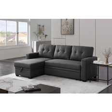 Ebern Designs Wood Sofas Ebern Designs Gray/Brown Sectional Jinalyn Sofa