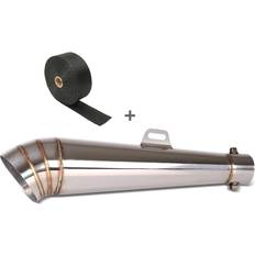 Exhaust Systems Zaddox Set SA5 Auspuff GP-S Edelstahl und Hitzeschutzband kompatibel mit Ducati Monster 796 750 696 Zaddox schwarz-schwarz