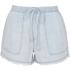 Bella Dahl Bella Dahl Blue Frayed Chambray Shorts, Shorts, Denim