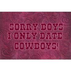 Pink Place Mats Carolines Treasures SB3062PLMT Sorry I Only Cowboys Fabric Place Mat Pink