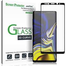 AmFilm Galaxy Note 9 Screen Protector Glass, Full Cover 3D Curved Tempered Glass Screen Protector with Dot Matrix for Samsung Galaxy Note 9 Black