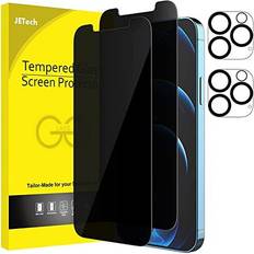 JeTech Privacy Screen Protector for iPhone 12 Pro Max 6.7-Inch with Camera Lens Protector, Anti Spy Tempered Glass Film, 2-Pack