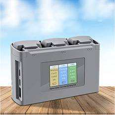 Double Way Battery Charger LCD Display 3 Batteries Charging Hub for DJI Mini 2, Mini SE Drone, Gray