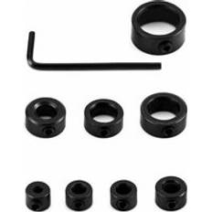 Power Tool Accessories Rose Drilling Depth Stop Set, Depth Stops for Drill Bits ø 3/4/5/6/8/10/12/16 mm Hex Key Included Black 9 Pcs
