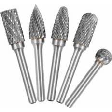Power Tool Accessories Aiperq 5PCS 6mm Shank 10mm Head Tungsten Carbide Double Cut Rotary Burr Set For Woodworking Engraving Die Grinder Carving Burr Bit Set