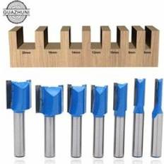 Power Tool Accessories Rose Pink 6/8/10/12/14/18/20mm Wood Cutter Cleaning Bits 8mm Diameter Flush Trim Pattern Bit Set Blue Guazhuni 7pcs