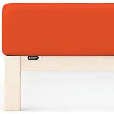 Schlafgut Jersey-Elasthan Spannbettlaken EASY 100% Baumwolle 180 x 220 cm - Red Mid Bed Sheet Red (220x220cm)