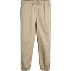 Pants U.S. Polo Assn. Girls School Uniform Cotton Twill Khaki Jogger Pants, 4, Khaki